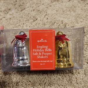 Hallmark Silver and Gold Bell Salt & Pepper Shakers
